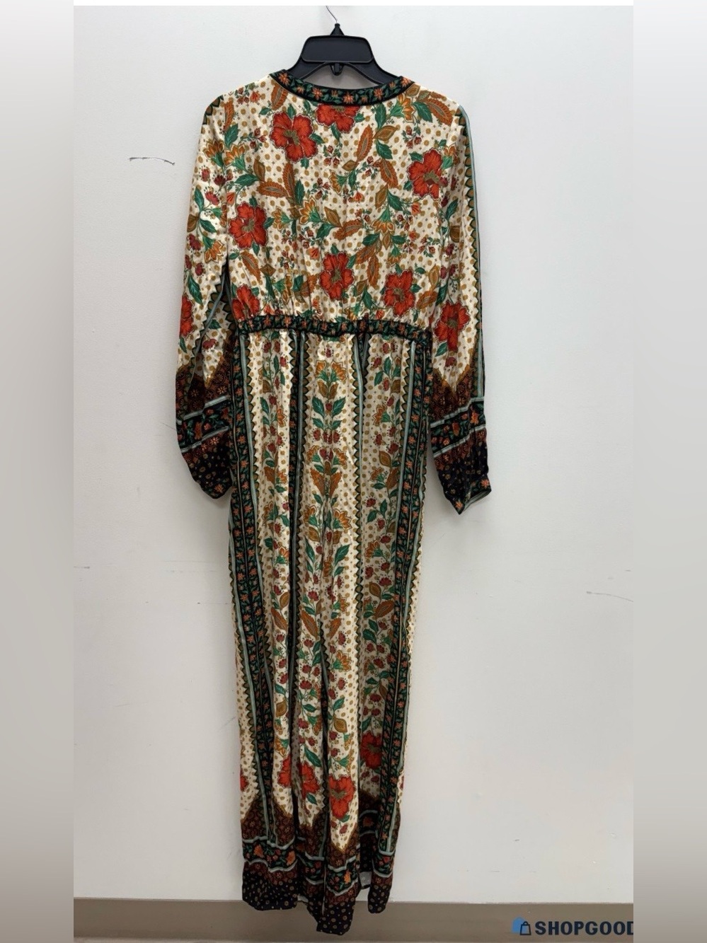 FARM Rio Cream Jumpsuit with Red Floral and Green Accents size M - Picture 5 of 9